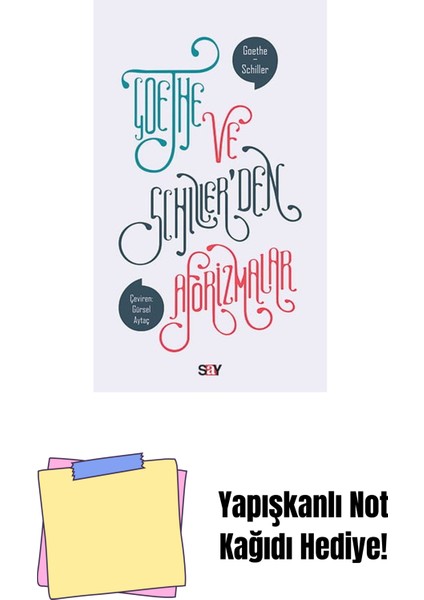 Goethe ve Schiller’den Aforizmalar + Yapışkanlı Not Kağıdı