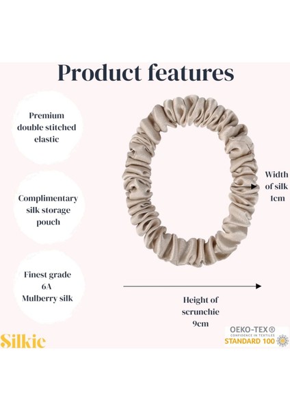 %100 Saf Ipek Küçük Scrunchie Saç Tokası Siyah - Günlük Pratik Ekstra Elastik Lastikli Simit Toka fırsatları