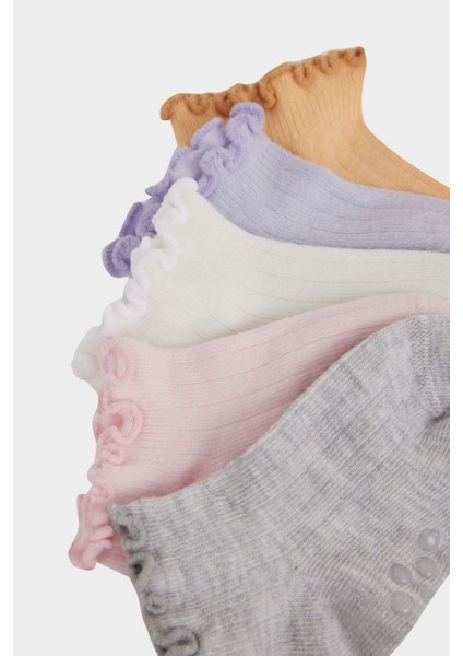 Kız Bebek Kaydırmaz Taban 5'li Pamuklu Patik Çorap F6744A5NS fiyatları