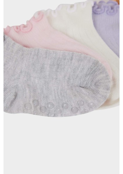 Kız Bebek Kaydırmaz Taban 5'li Pamuklu Patik Çorap F6744A5NS modelleri