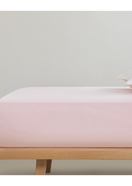 Düz Pamuklu Çift Kişilik Lastikli Çarşaf 160x200 cm Toz Pembe