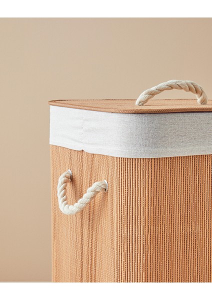 Gina Bambu Çamaşır Sepeti 35X35X60 cm Açık Kahve fırsatları