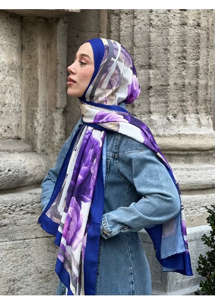 Gül Desen Bambu Şal - Indigo fiyatları