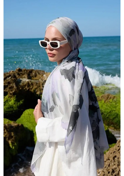 Mirelya Desen Aya Şal - Taş-Lila