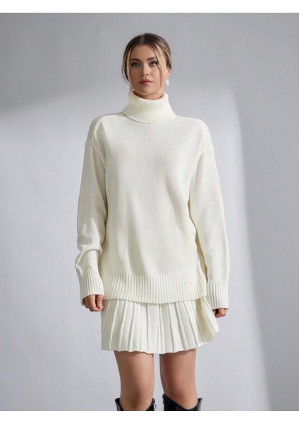 TKM0003 Kadın Pileli Etekli Balıkçı Yaka Triko Takım fiyatları