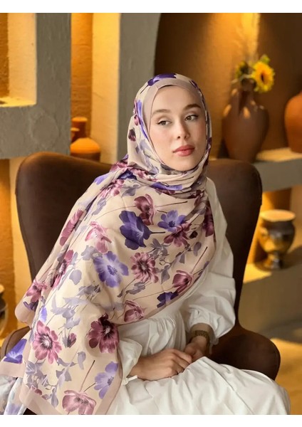 Fiori Desen Lina Şal - Kum Beji