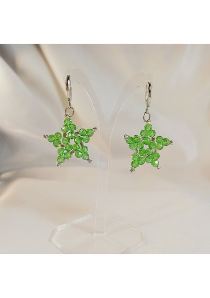 Yeşil Kristal Taş Yıldız Küpe, Işıltılı Şık ve Trend Kadın Küpesi, Zarif Takı, Yıldız Küpe, Kristal Küpe, Taşlı Küpe, Günlük Küpe, Özel Gün Küpesi, Hediyelik Küpe, El Yapımı Küpe fiyatları