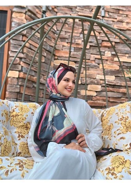 Margarit Desen Bambu Şal -Siyah-Yeşil fiyatları