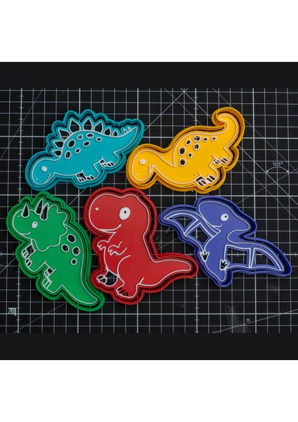 Dinozor Temalı Kurabiye Kalıp ve Kesiciler 5'li Set
