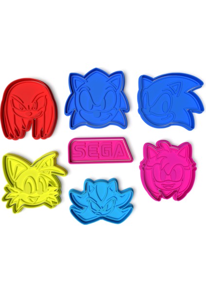 Sonic Temalı Kurabiye Kalıbı ve Kesiciler 7'li Set Sega