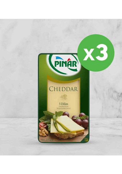 Cheddar Dilimli Peynir 200 G x 3 Adet