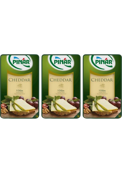 Cheddar Dilimli Peynir 200 G x 3 Adet fırsatları