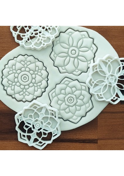 Mandala Desenli Kurabiye Kalıbı 3'lü Set