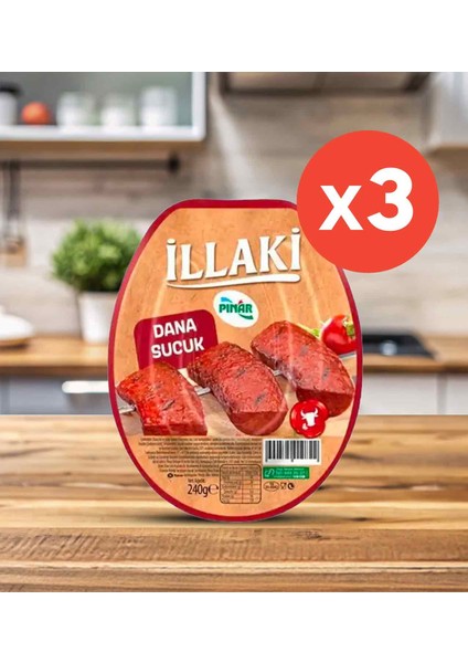 İllaki Dana Sucuk 240 g x 3 Adet
