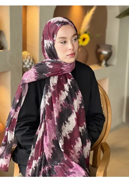 Ilkbahar Ritm Desen Bambu Şal - Bordo modelleri