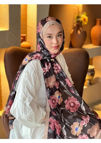 Fiori Desen Lina Şal - Vizon
