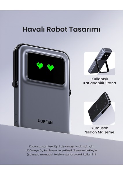 Uno MagSafe Wireless 5.000 mAh 20W Hızlı Şarj Powerbank, Siyah, 35605B indirimleri
