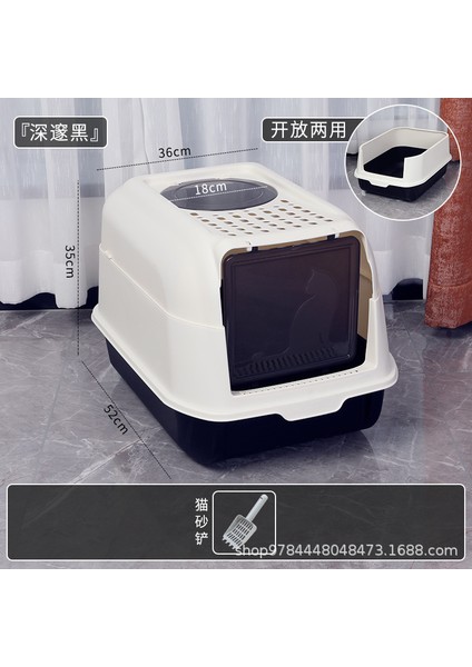 Tamamen Kapalı Kedi Kum Kabı Ayrılabilir Kedi Tuvaleti Sıçrama Önleyici Flip Kedi Kum Kabı (Yurt Dışından)