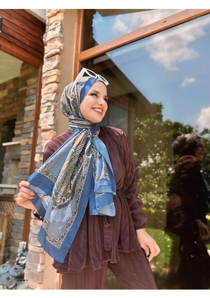 Çiçekli Etnik Desen Şal Indigo fiyatları