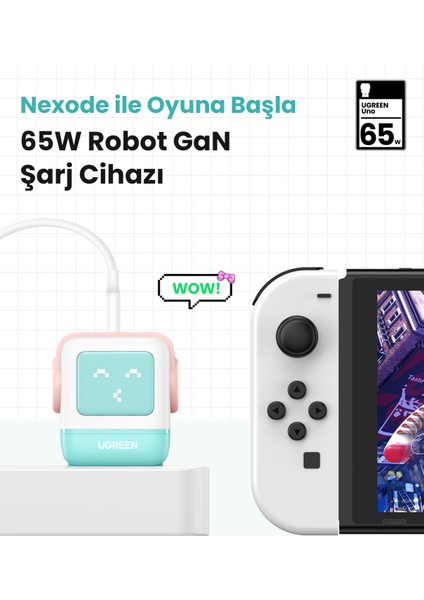 Nexode Uno 65W Robot Gan Hızlı Şarj Cihazı 2xusb-C, 1xusb-A, Renkli - 35855 modelleri