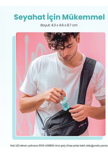 Nexode Uno 65W Robot Gan Hızlı Şarj Cihazı 2xusb-C, 1xusb-A, Renkli - 35855