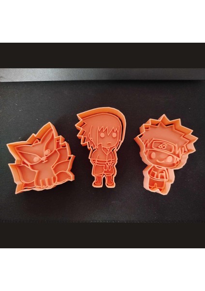 Naruto Temalı Kurabiye Kalıbı ve Kesicileri Naruto + Sasuke + Kyuubi