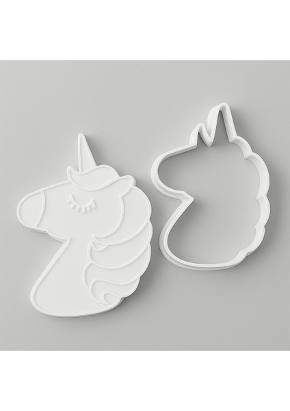 Tek Boynuzlu At Şeklinde Unicorn Kurabiye Kalıbı ve Kesici