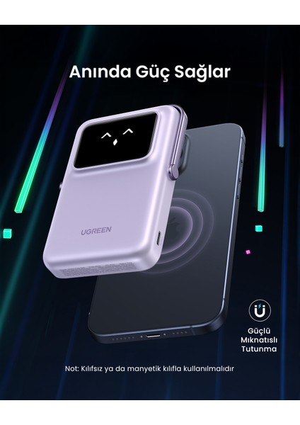 Uno Magsafe Wireless 10.000 mAh 20W Hızlı Şarj Mini Powerbank, Mor - 45328 fiyatları