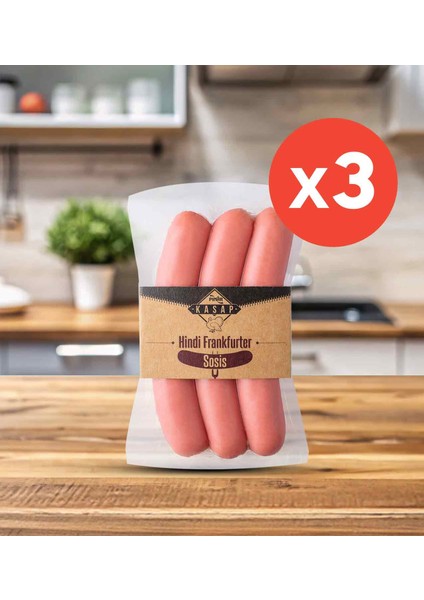 Kasap Hindi Frankfurter Sosis 255 g x 3 adet