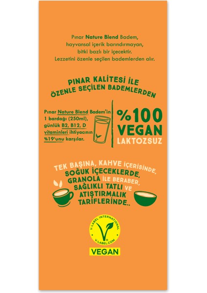 Nature Blend Bitkisel Bazlı Badem Içeceği 1 L Vegan Laktozsuz x 2 Adet indirimleri