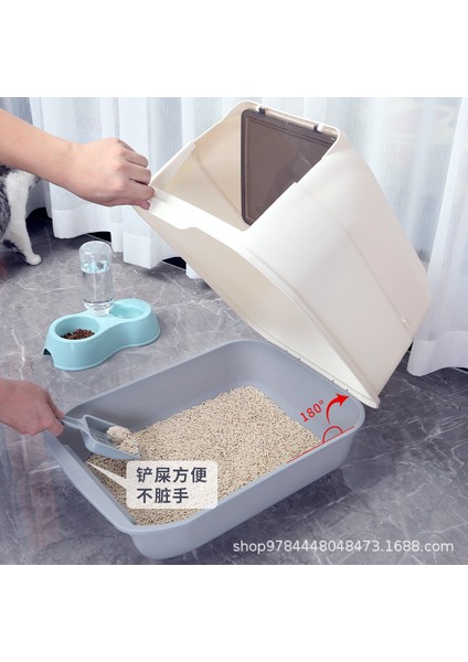 Tamamen Kapalı Kedi Kum Kabı Ayrılabilir Kedi Tuvaleti Sıçrama Önleyici Flip Kedi Kum Kabı (Yurt Dışından) modelleri
