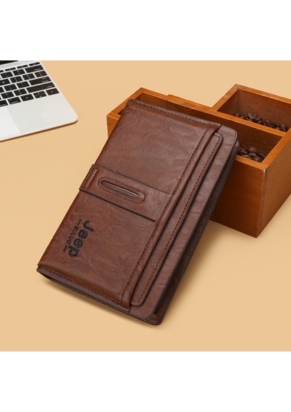 Yeni Moda Erkek Uzun Cüzdan Çoklu Kart Tutucu Erkek Debriyaj (Yurt Dışından)