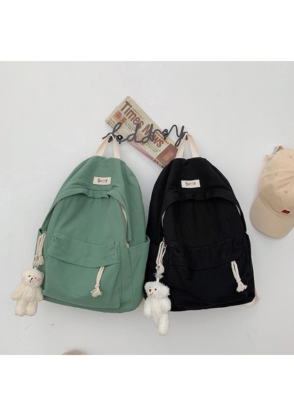 Basit Rahat Tuval Kadın Kolej Okul Çantası Bilgisayar Sırt Çantası (Yurt Dışından)