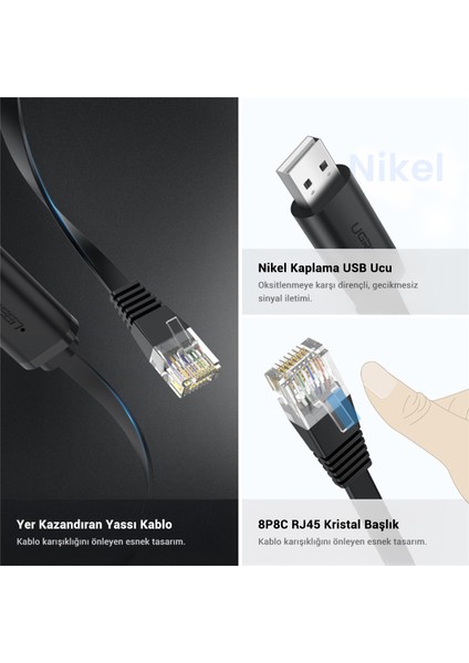USB Ethernet RJ45 Dönüştürücü Kablo 3 Metre