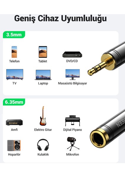 3.5mm To 6.5mm Stereo Jack Çevirici Dönüştürücü Adaptör indirimleri