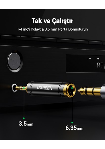 3.5mm To 6.5mm Stereo Jack Çevirici Dönüştürücü Adaptör