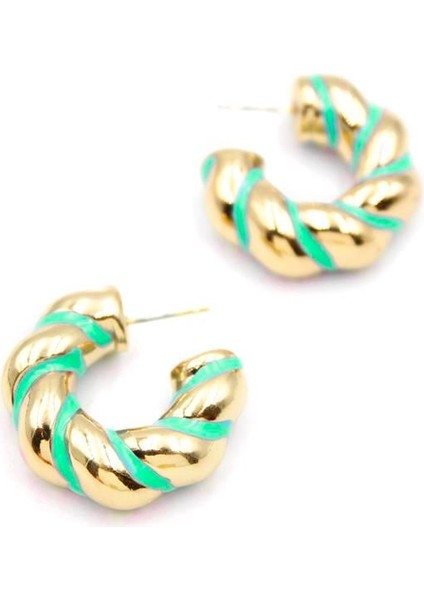 Mineli Halka Küpe - Yeşil fiyatları