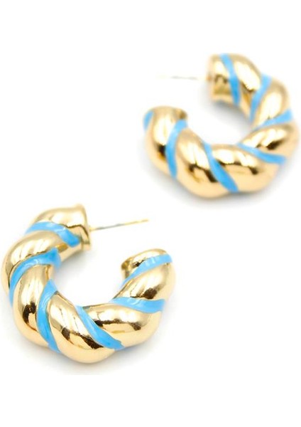 Mineli Halka Küpe - Mavi fiyatları