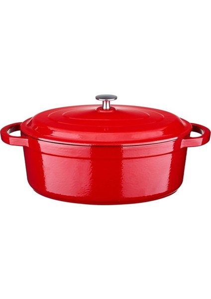 Sığ Döküm Tencere Kırmızı 24cm