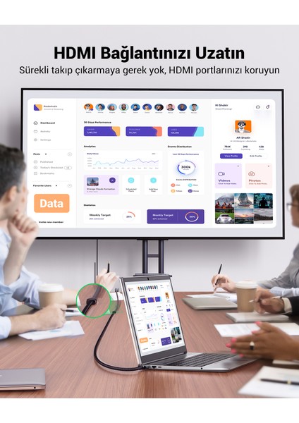8k 60HZ Örgülü HDMI 2.1 Uzatma Kablosu 50CM indirimleri