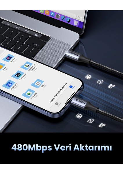 USB C To Type-C Pd 3.1 240W 5A Hızlı Şarj ve Data Kablosu 2 Metre indirimleri