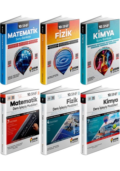 Aydın 2025 10. Sınıf Matematik + Fizik + Kimya Ders Anlatım Fasikülleri Konu Özetli Soru 6 Kitap