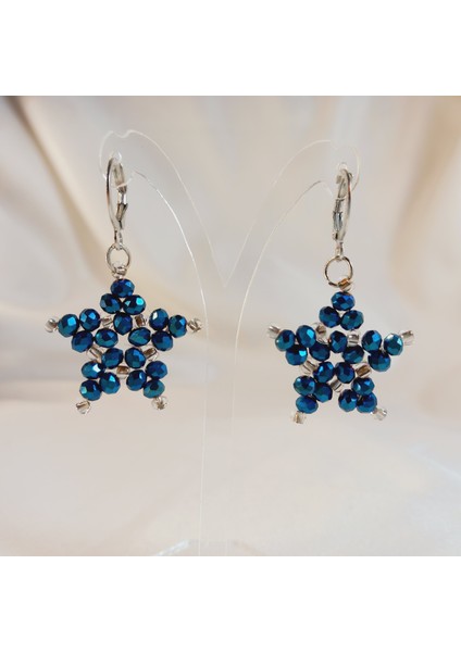 Lacivert Kristal Taş Yıldız Küpe, Işıltılı Şık ve Zarif Kadın Küpesi, Trend Takı, Yıldız Küpe, Kristal Küpe, Özel Gün Küpesi, Günlük Küpe, Taşlı Küpe, El Yapımı Küpe, Hediye Küpe fiyatları