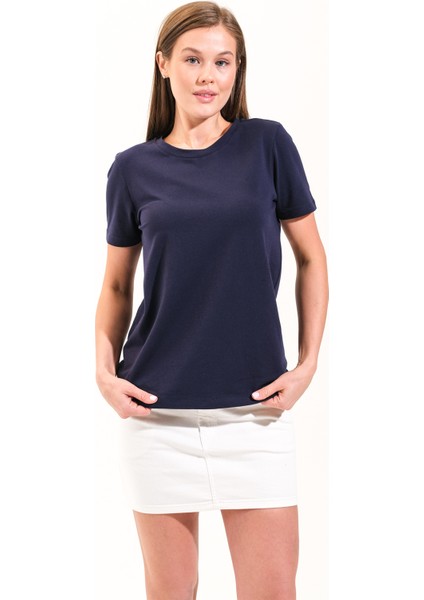 725108_KADIN Sportif Likralı Basic Kısa Kollu Tshirt fırsatları