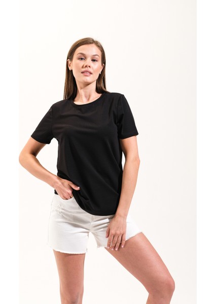 725108_KADIN Sportif Likralı Basic Kısa Kollu Tshirt fiyatları