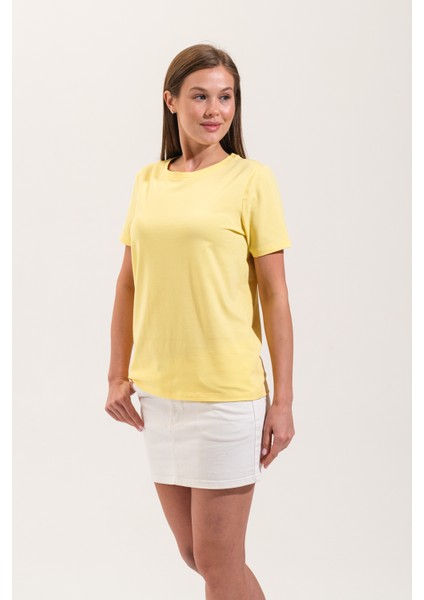 725108_KADIN Sportif Likralı Basic Kısa Kollu Tshirt fırsatları