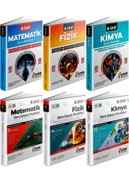 Aydın 2025 9. Sınıf Matematik + Fizik + Kimya Ders Anlatım Fasikülleri Konu Özetli Soru 6 Kitap