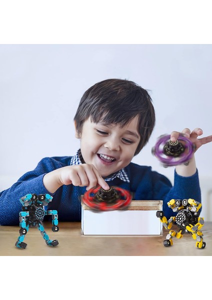 4 Adet Fidget Spinners, Deforme Olabilen Robot Parmak Ucu Oyuncakları, Çocuklar Için Dıy Deforme Olabilen Gyro Oyuncakları Erkek Kız, Doğum Günü Hediyeleri (Yurt Dışından) fırsatları