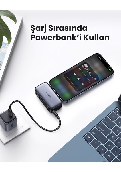 5.000 Mah 20W Taşınabilir Standlı Powerbank Siyah - 35338 indirimleri