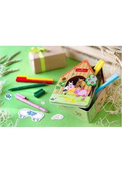 Castell Keçeli Kalem Seti Connector Çiftlik 18'li Metal Kutu fiyatları